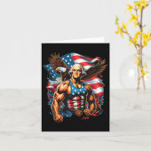 4 juli Patriottisch grappig George Washington juli Kaart (Gele Bloem)