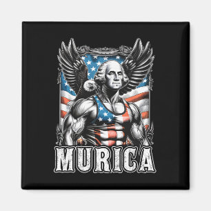 4 juli Patriottisch grappig George Washington juli Magneet