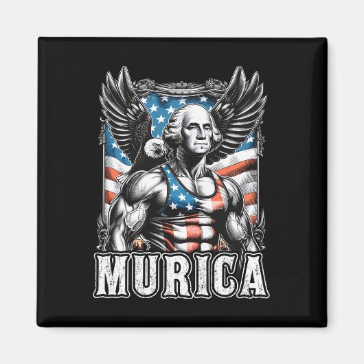 4 juli Patriottisch grappig George Washington juli Magneet (Voorkant)