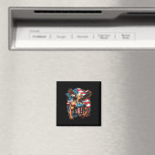 4 juli Patriottisch grappig George Washington juli Magneet (Insitu (Vaatwasser))