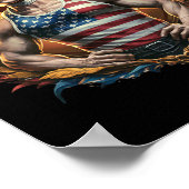 4 juli Patriottisch grappig George Washington juli Poster (Hoek)