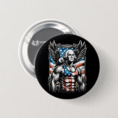 4 juli Patriottisch grappig George Washington juli Ronde Button 5,7 Cm (Voorkant /achterkant)