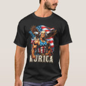4 juli Patriottisch Grappig George Washington juli T-shirt (Voorkant)