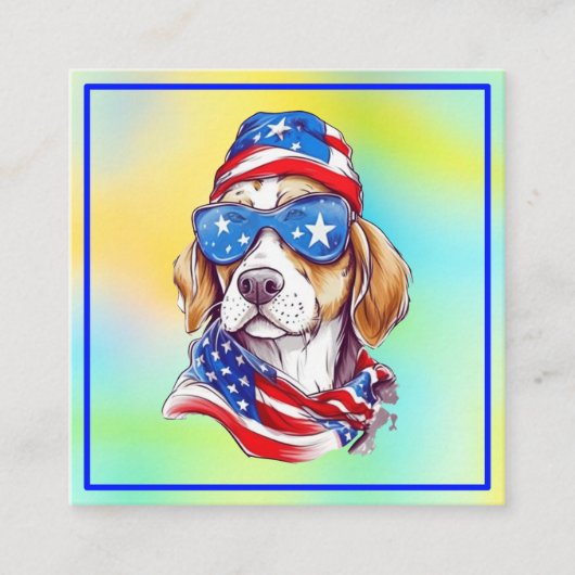4 juli patriottisch hondenontwerp  informatiekaartje (Voorkant)