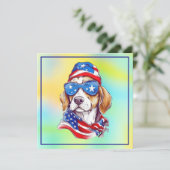 4 juli patriottisch hondenontwerp kaart (Staand voorkant)