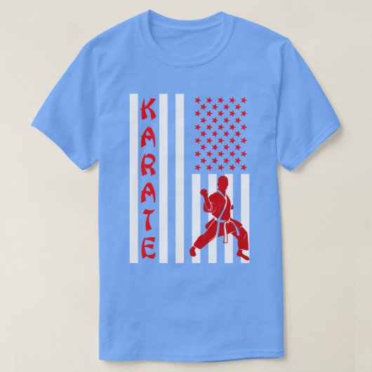 4 juli patriottisch Karate Fighter Karate T-shirt (Design voorkant)