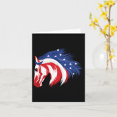 4 juli Patriottisch Paard Amerikaanse vlag Horseba Kaart (Gele Bloem)