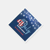 4 juli Patriottisch Rood Wit Blauw Lichten USA Vla Servet (Hoek)
