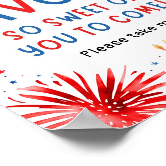 4 juli Patriottisch Rood Wit en Blauw Favors Sign Poster (Hoek)
