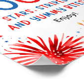 4 juli Patriottisch Rood Wit en Blauw Voedselteken Poster (Hoek)