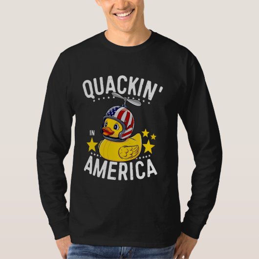 4 juli Patriottisch Rubber Duck T-shirt Quackin' i (Voorkant)