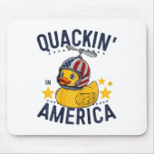 4 juli Patriottisch Rubber Duck T-shirt Quackin' I Muismat (Voorkant)