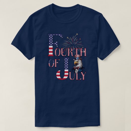 4 juli Patriottisch T-shirt (Design voorkant)