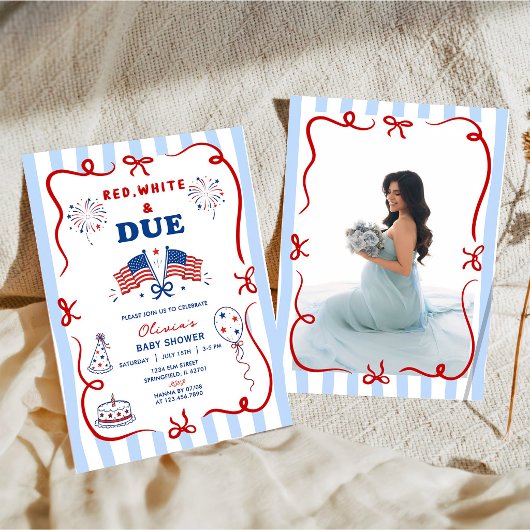4 juli patriottisch thema babyshower uitnodiging