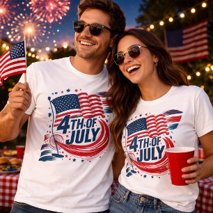 4 juli Patriottisch USA Vlag T-shirt