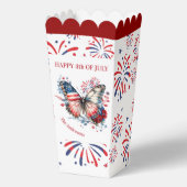 4 juli Patriottisch Vuurwerk Familienaam Bedankdoosjes (Achterkant)