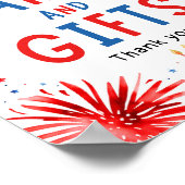 4 juli Patriottisch Vuurwerk Kaarten & Cadeaubordj Poster (Hoek)