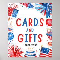 4 juli Patriottisch Vuurwerk Kaarten & Cadeaubordj