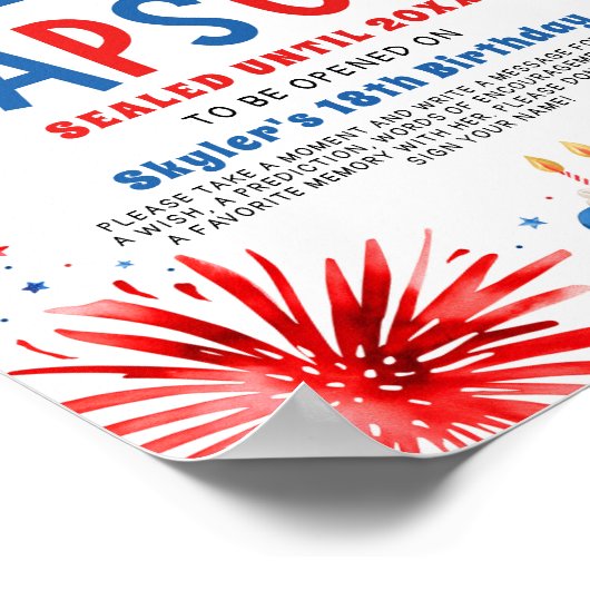 4 juli Patriottische 1e Verjaardag Tijd Capsule Poster (Hoek)