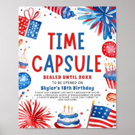 4 juli Patriottische 1e Verjaardag Tijd Capsule Poster