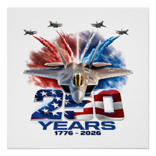 4 juli patriottische 250-jarige verjaardag perfect poster