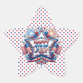 4 juli patriottische 250-jarige verjaardag ster sticker