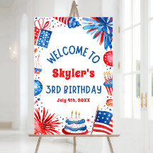 4 juli Patriottische 3e Verjaardag Party Welkomstb