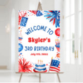 4 juli Patriottische 3e Verjaardag Party Welkomstb Poster