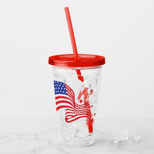 4 juli patriottische acryltrommel acryl drinkbeker (Voorkant ijs)