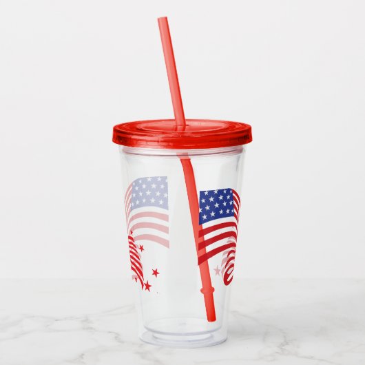 4 juli patriottische acryltrommel acryl drinkbeker (Links)
