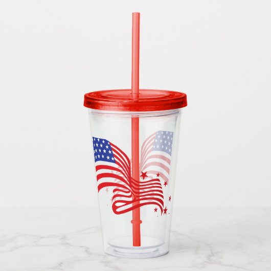 4 juli patriottische acryltrommel acryl drinkbeker (Voorkant)