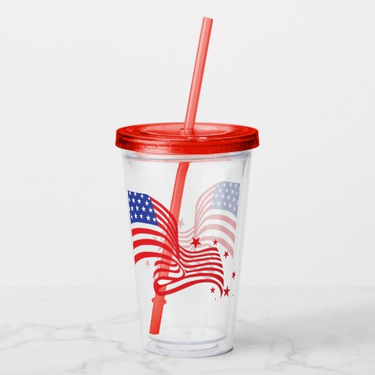 4 juli patriottische acryltrommel acryl drinkbeker (Achterkant)