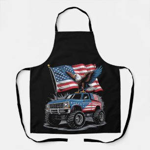 4 juli Patriottische Adelaar Monstertruck Amerikaa Schort