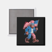 4 juli Patriottische Amerikaanse Bigfoot Sasquatch Magneet (Voorkant / Achterkant)