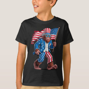 4 juli Patriottische Amerikaanse Bigfoot Sasquatch T-shirt
