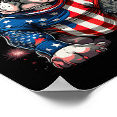 4 juli Patriottische Amerikaanse Bully Dog Amerika Poster (Hoek)
