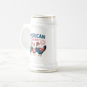 4 juli patriottische Amerikaanse kip-62987 Bierpul (Voorkant links)
