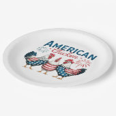 4 juli Patriottische Amerikaanse kip-62987 Papieren Bordje (Gekanteld)