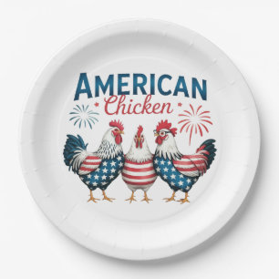 4 juli Patriottische Amerikaanse kip-62987 Papieren Bordje