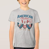 4 juli Patriottische Amerikaanse kip-62987 T-Shi Tri-Blend Shirt (Voorkant)