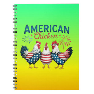 4 juli Patriottische Amerikaanse Kip-62987 T-Shirt Notitieboek