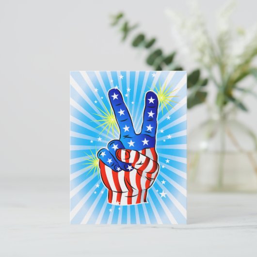 4 juli - Patriottische Amerikaanse-overwinning & v Briefkaart (Staand voorkant)