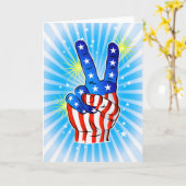 4 juli - Patriottische Amerikaanse-overwinning & v Kaart (Gele Bloem)