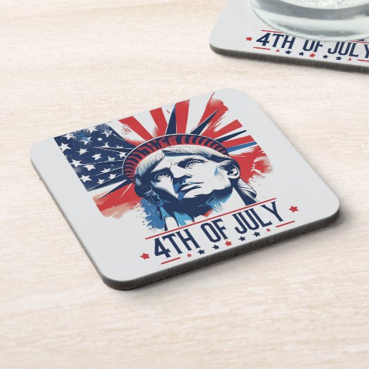 4 juli Patriottische Amerikaanse Pride Bier Onderzetter (Linkerzijde)