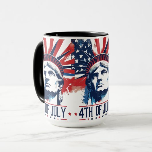 4 juli Patriottische Amerikaanse Pride Mok (Voorkant links)