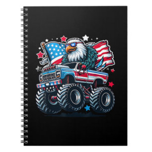 4 juli patriottische Amerikaanse vlag adelaar USA Notitieboek