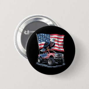 4 juli patriottische Amerikaanse vlag Adelaar USA Ronde Button 5,7 Cm