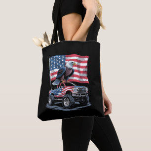 4 juli patriottische Amerikaanse vlag Adelaar USA  Tote Bag