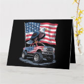 4 juli Patriottische Amerikaanse vlag adelaar VS Kaart (Gele Bloem)