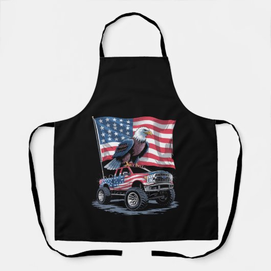 4 juli Patriottische Amerikaanse Vlag Adelaar VS Schort (Voorkant)